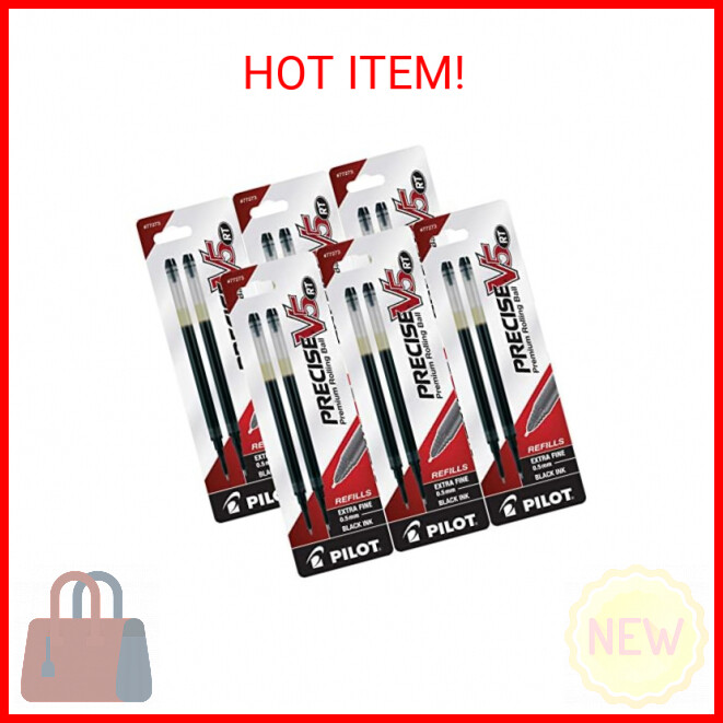 Pilot Precise V5 RT Liquid Ink Retractable Rollerball Pen Refills, 0.5mm, Extra