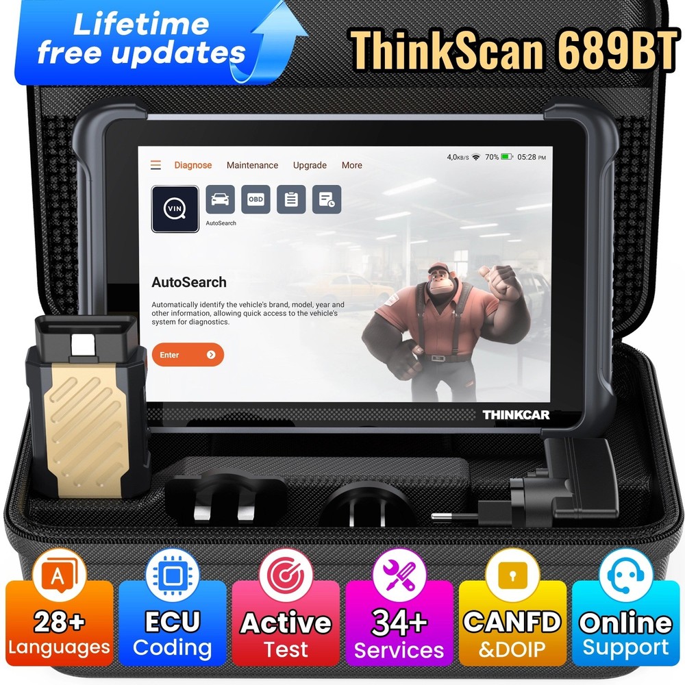 🔥ThinkScan 689BT OBD2 Diagnostic Tool Scanner Car Bidirectional 34+Service 2026