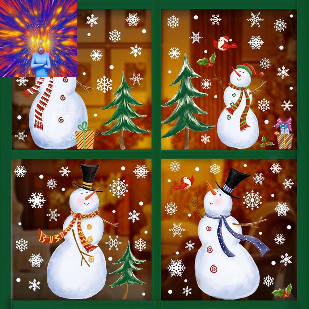 Snowman Window Clings Christmas Windows Clings Christmas Window Decorations Chri