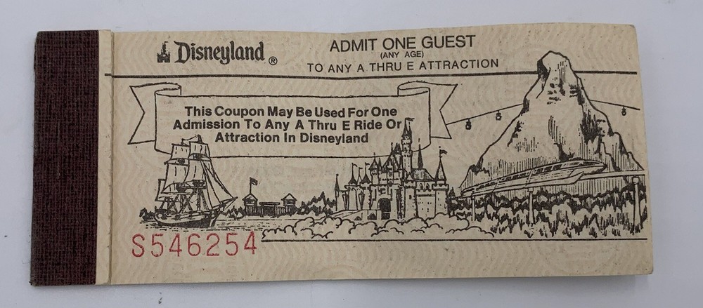 Vintage Disneyland Ride Coupon Book with One Remaining Coupon-image