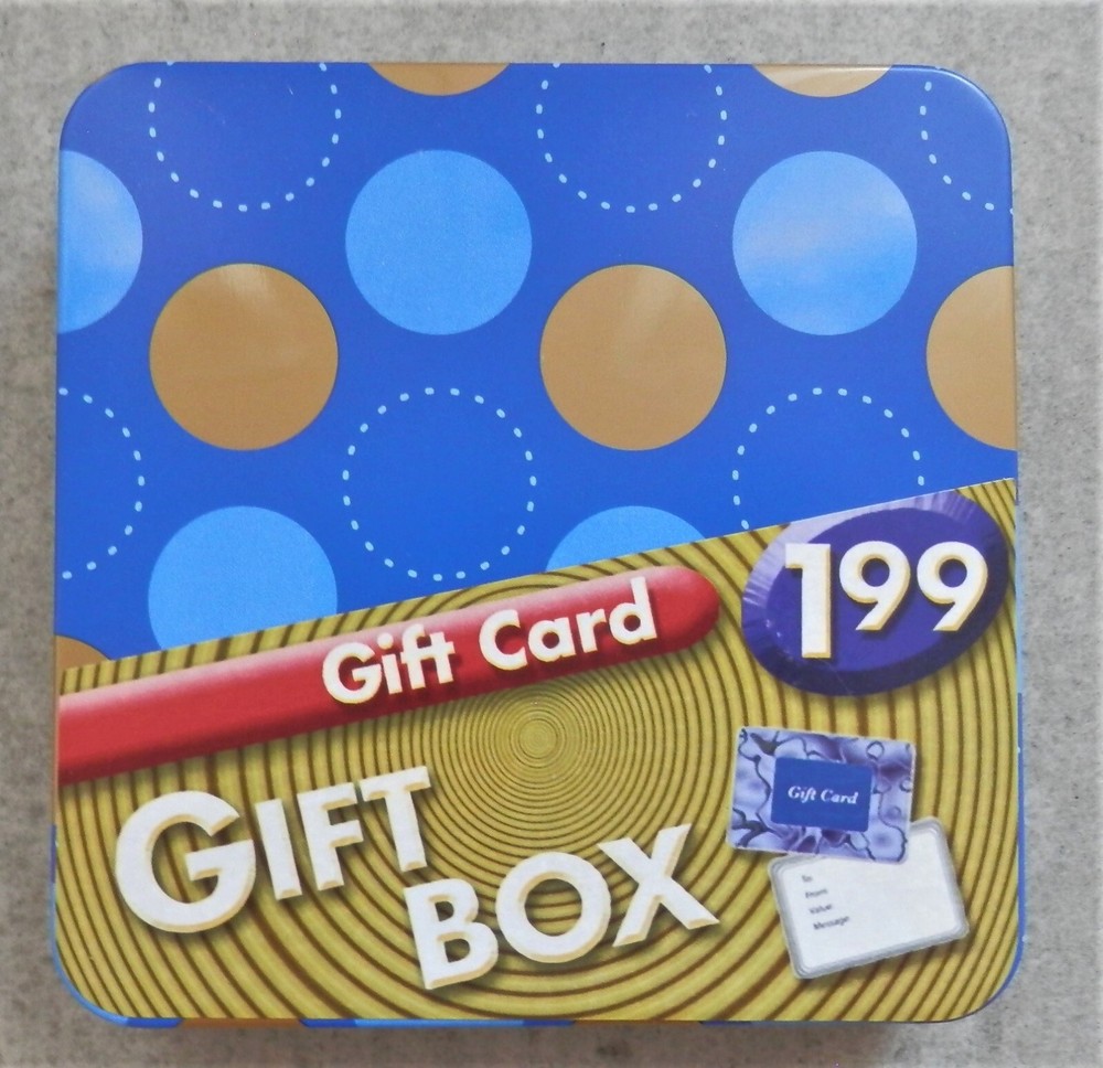 Metallic Circles Gift Card Tin Box with Holder and Gift Tag  -image