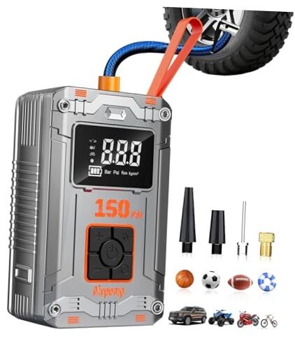 Tire Inflator Portable Air Compressor Cordless,150PSI 3X Faster Inflation Tire