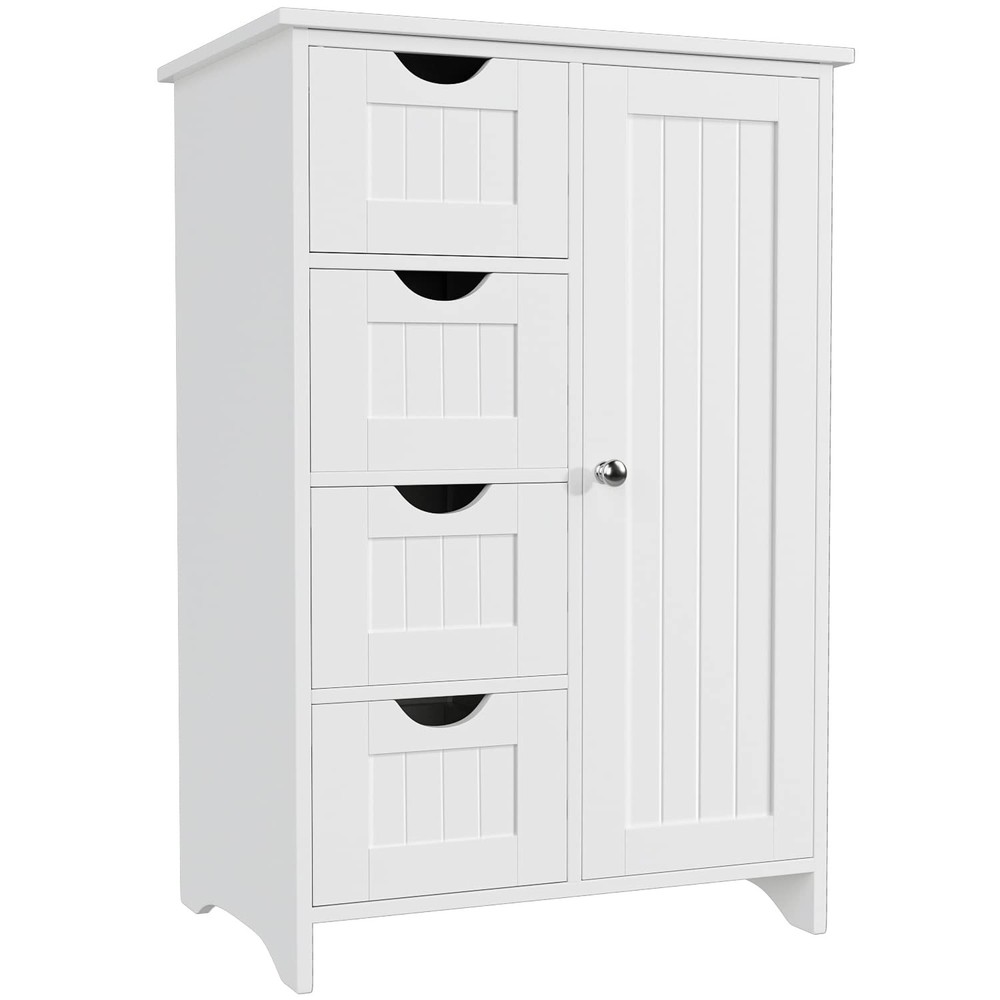 YESHOMY Bathroom Storage Cabinet, Side Free Standing Organizer with Large Spa...