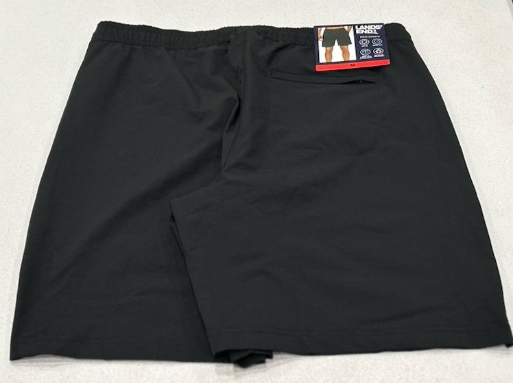 Lands' End Men's UPF 50 Quick-Dry Swim Shorts, Black, Size M