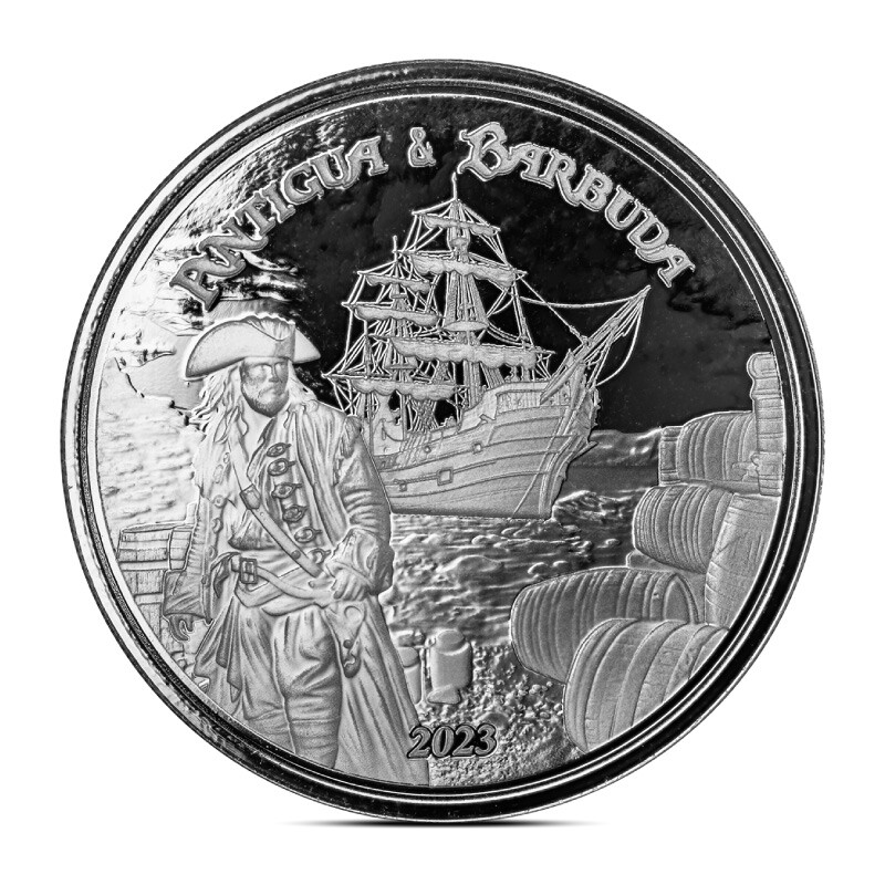 Presale 2023 1 oz Antigua & Barbuda Rumrunner Pirate Silver Coin (BU)-image
