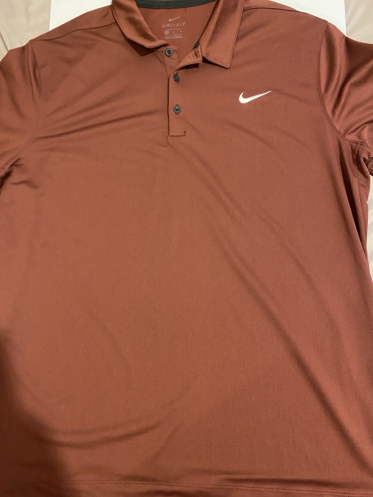 Nike Dri-FIT Men's burgundy XL Polo Shirt Short Sleeve Breathable Collared Logo