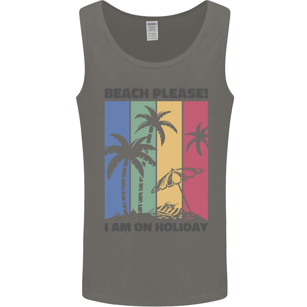 Beach Please Im on Holiday Funny Mens Vest Tank Top