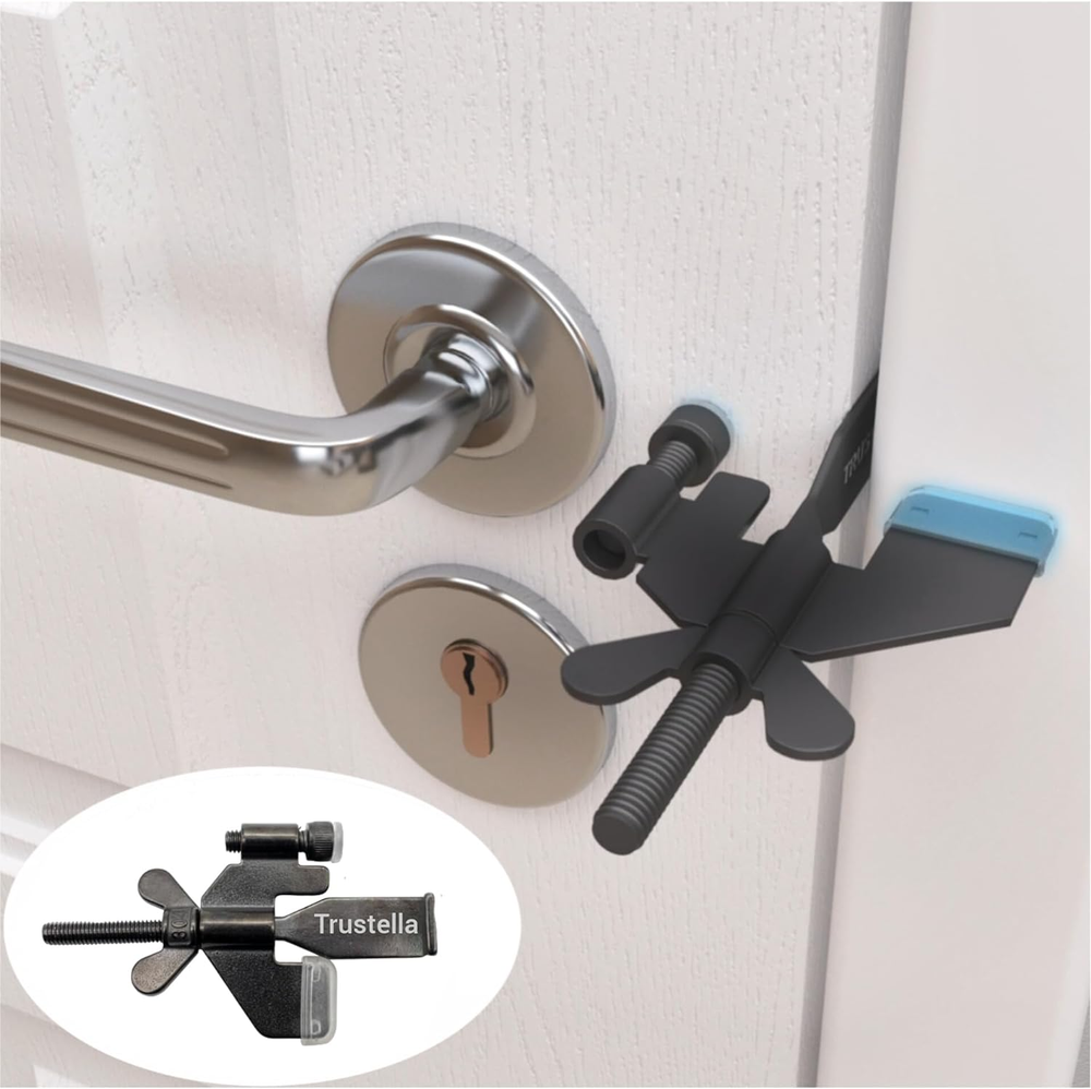 Heavy-Duty Portable Stainless Steel Door Lock Security Device for Enhanced Safety