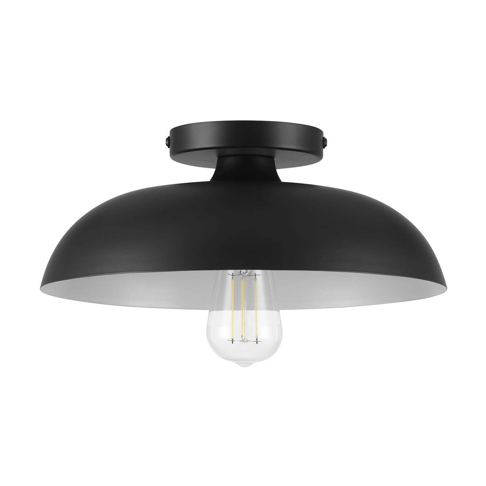 Better Homes & Gardens Contemporary 1-Light Flush Mount, Matte Black Finish