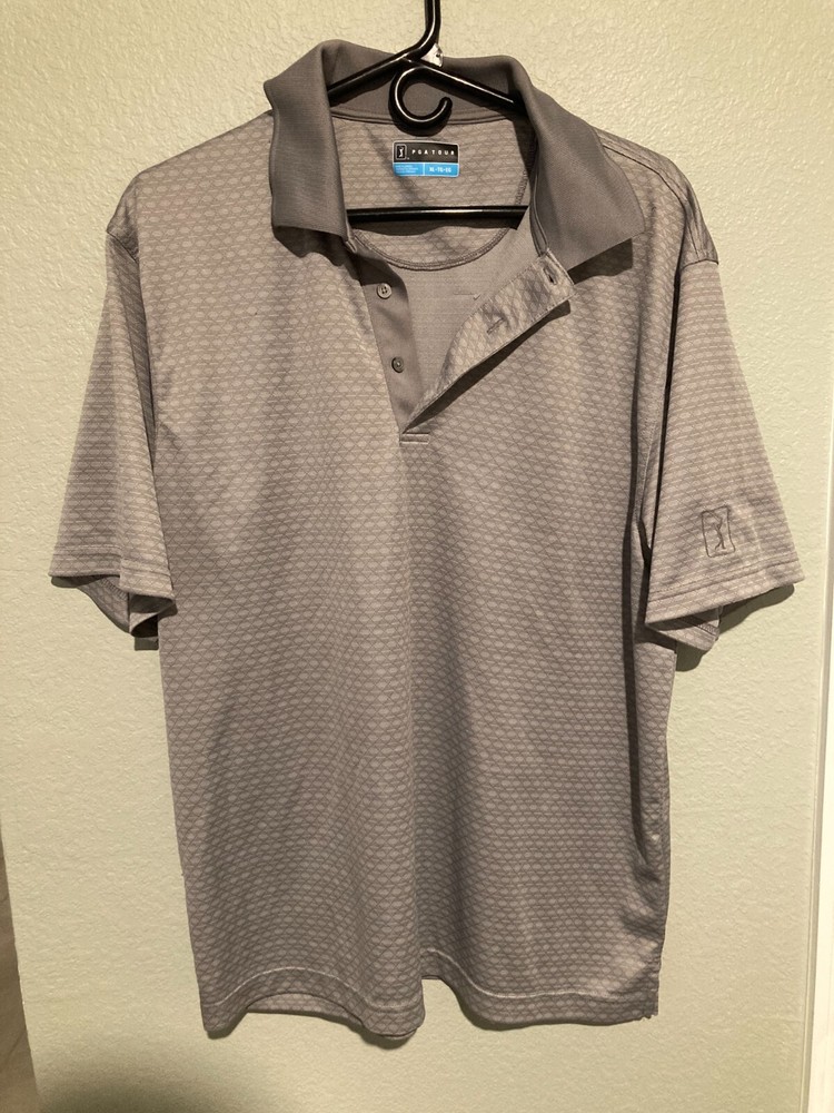 PGA Tour Short Sleeve Golf Polo Shirt Mens Size XL  Gray