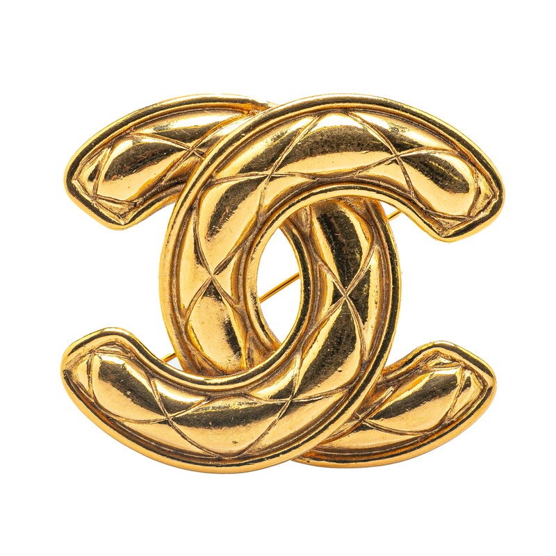 Chanel Coco Mademoiselle Matelassé Gold Plated Brooch 437508