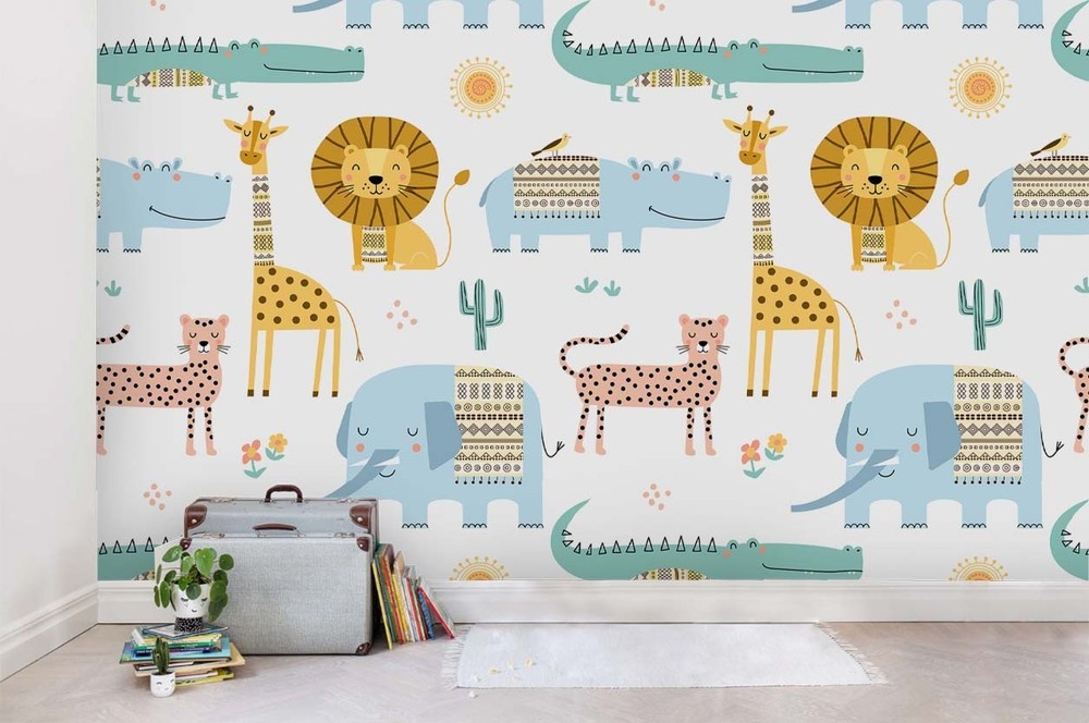 3D Animals Cartoon Pattern Wall Murals Wallpaper Murals Wall Sticker