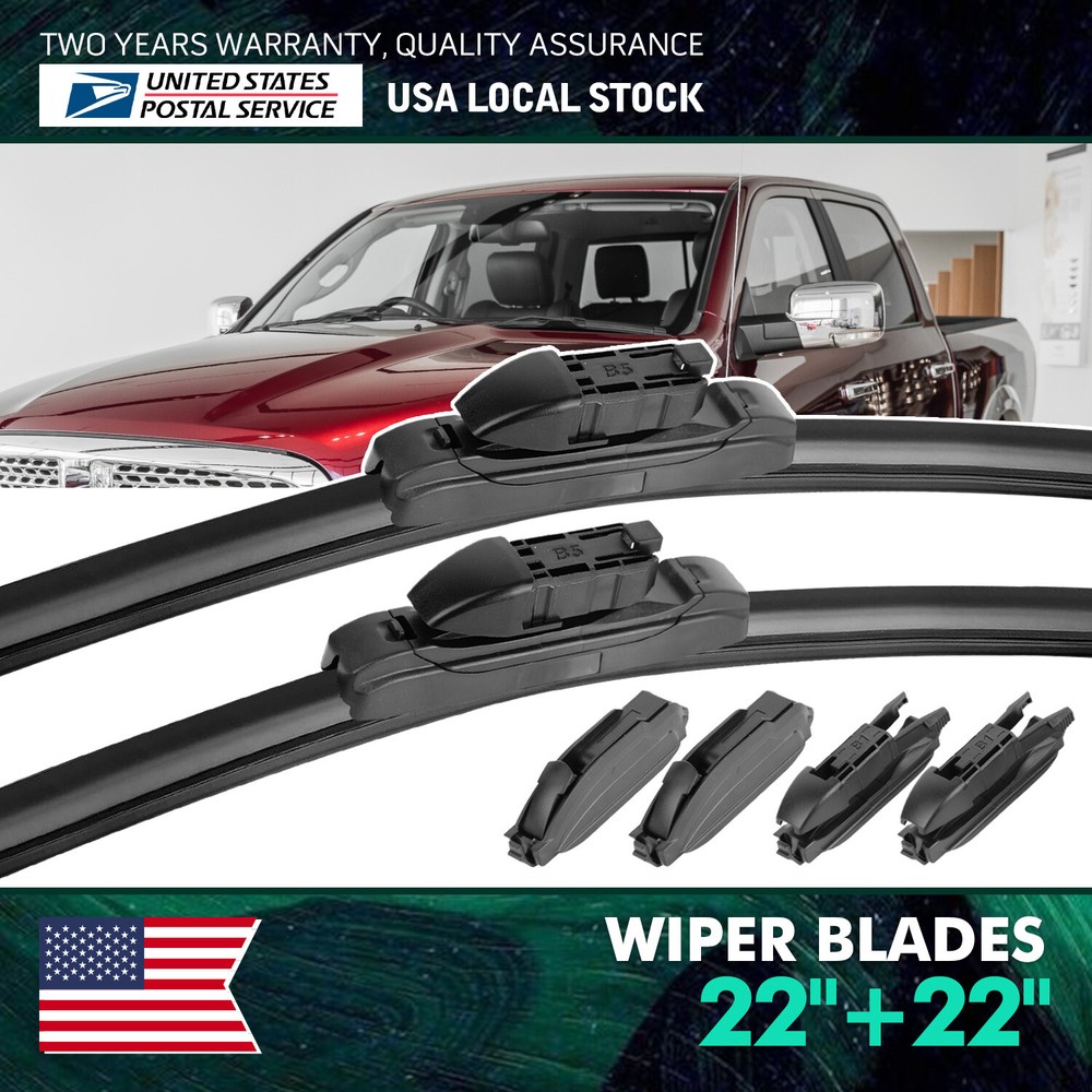 2pcsQuality Front Windshield Left and Right All season Wiper Blades 22
