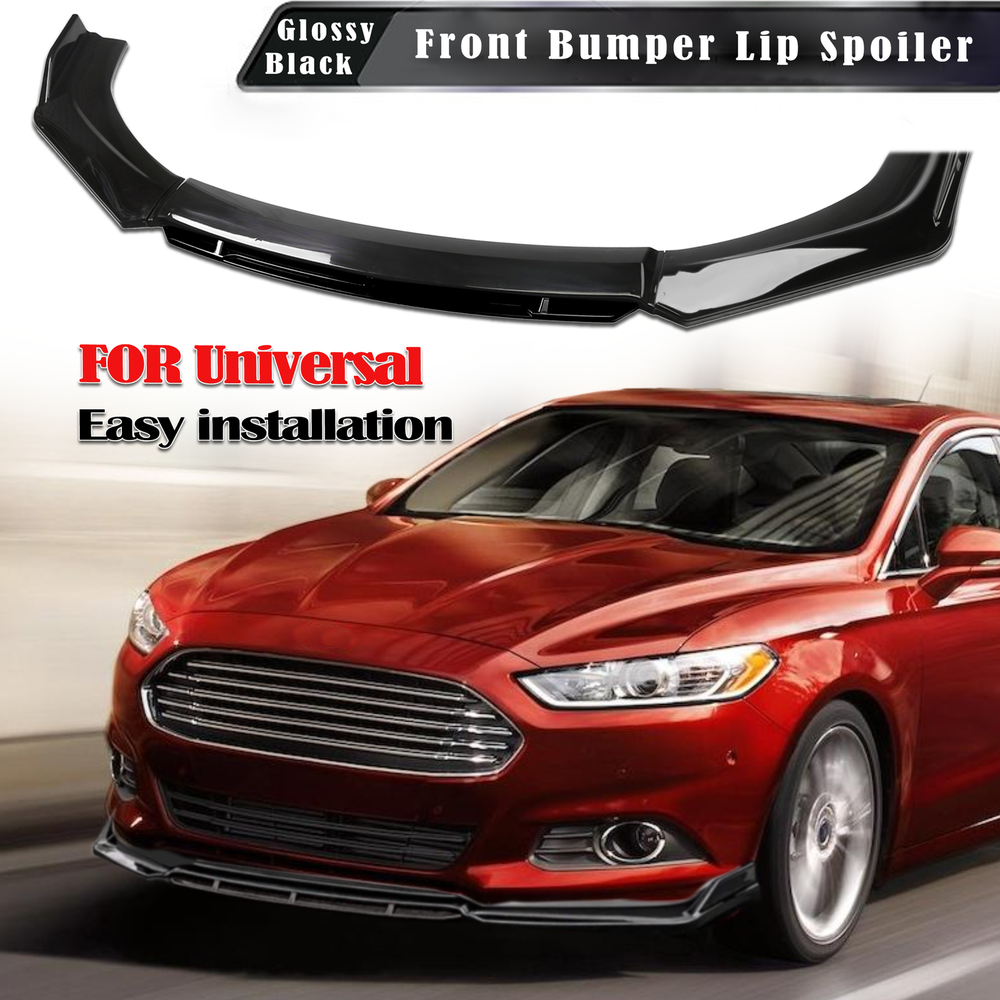 For Ford Fusion SE Glossy Black Front Bumper Lip Spoiler Splitters Body Kit