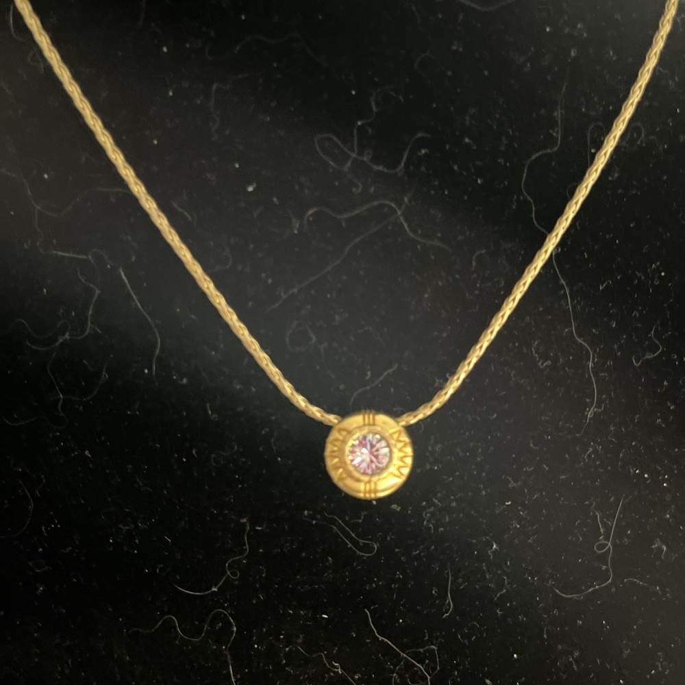 Brighton Reversible Crystal Circle Slide Pendant Necklace 16-18 Inches