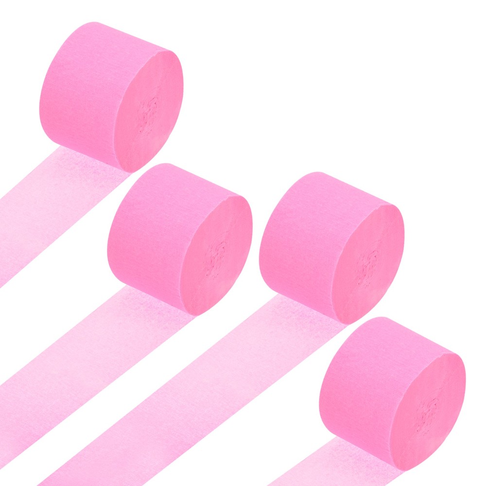 Pink Paper Streamers 1.8x82ft 4 Rolls Party Decorations