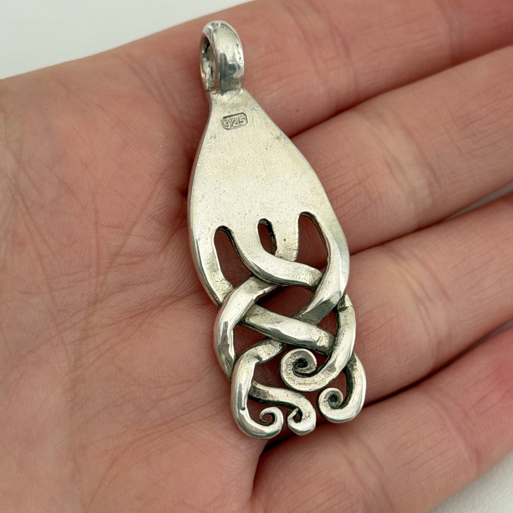 Vintage 925 Sterling Silver Celtic Twist Knot Pendant