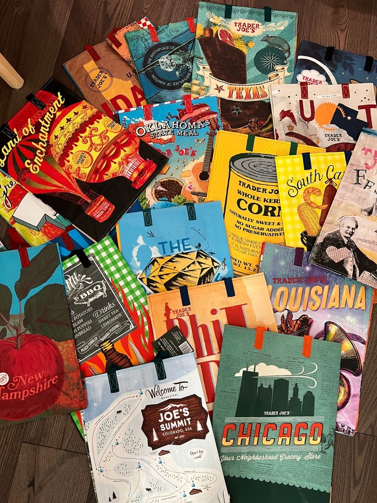 🔥You Pick 1 Trader Joe's ECO Reusable Shopping Grocery Gift Tote Bags NWT! 🛍️