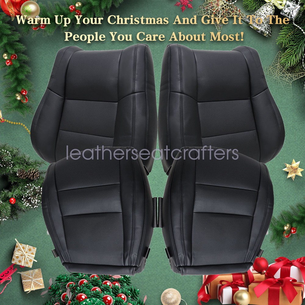 For 2011-2016 Jeep Grand Cherokee Driver + Passenger Bottom + Top Seat Cover