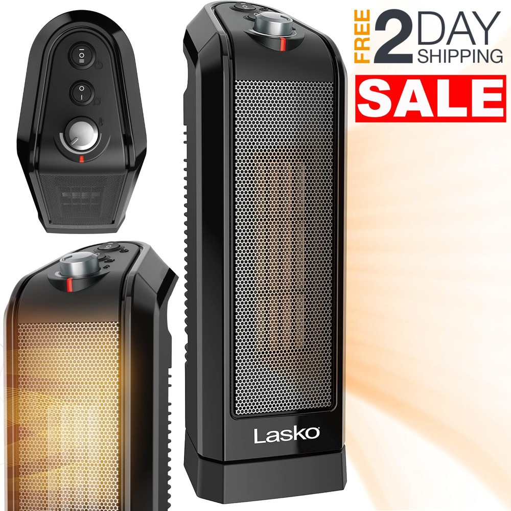 Lasko Tower Oscillating Small Floor Heaters With Thermostat For Indoor Use Room
