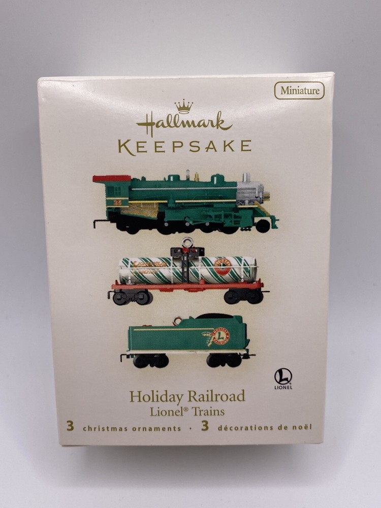 Hallmark Keepsake 2008 Miniature Lionel Train Holiday Railroad Set 3-NEW- READ