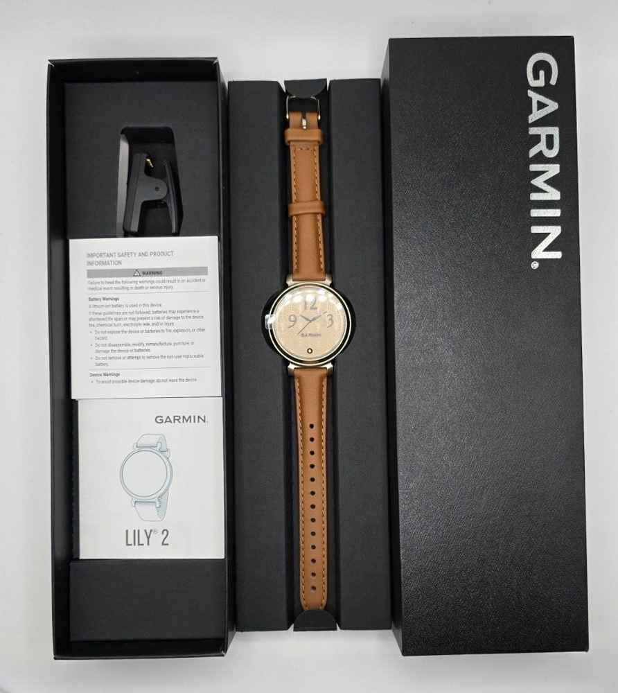 Garmin Lily 2 Classic Women Small Stylish Smartwatch Fitness Cream Gold
