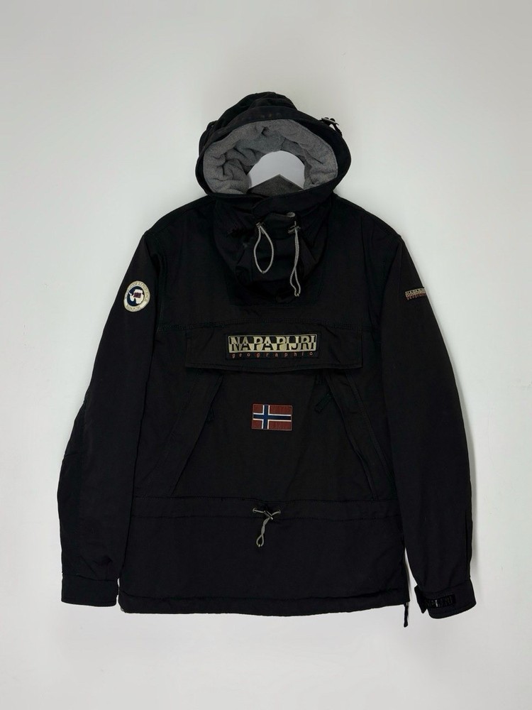 Napapijri Skidoo Jacket Black Rainforest Ski Fleece Insulated Hooded Size Mens M