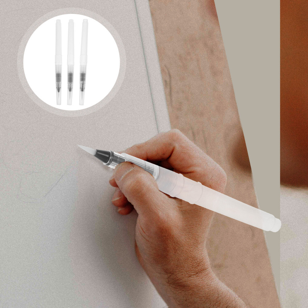 3 Pcs Refillable Drawing Brush Reusable Painting Tool Watercolor Pens