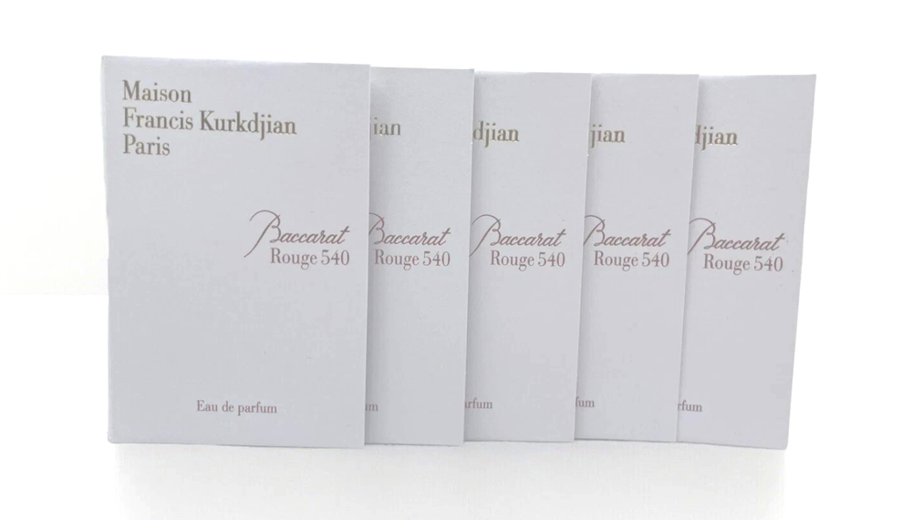 5 X Maison Francis Kurkdjian Baccarat Rouge 540 Eau de Parfum Sample 1.5 ML each