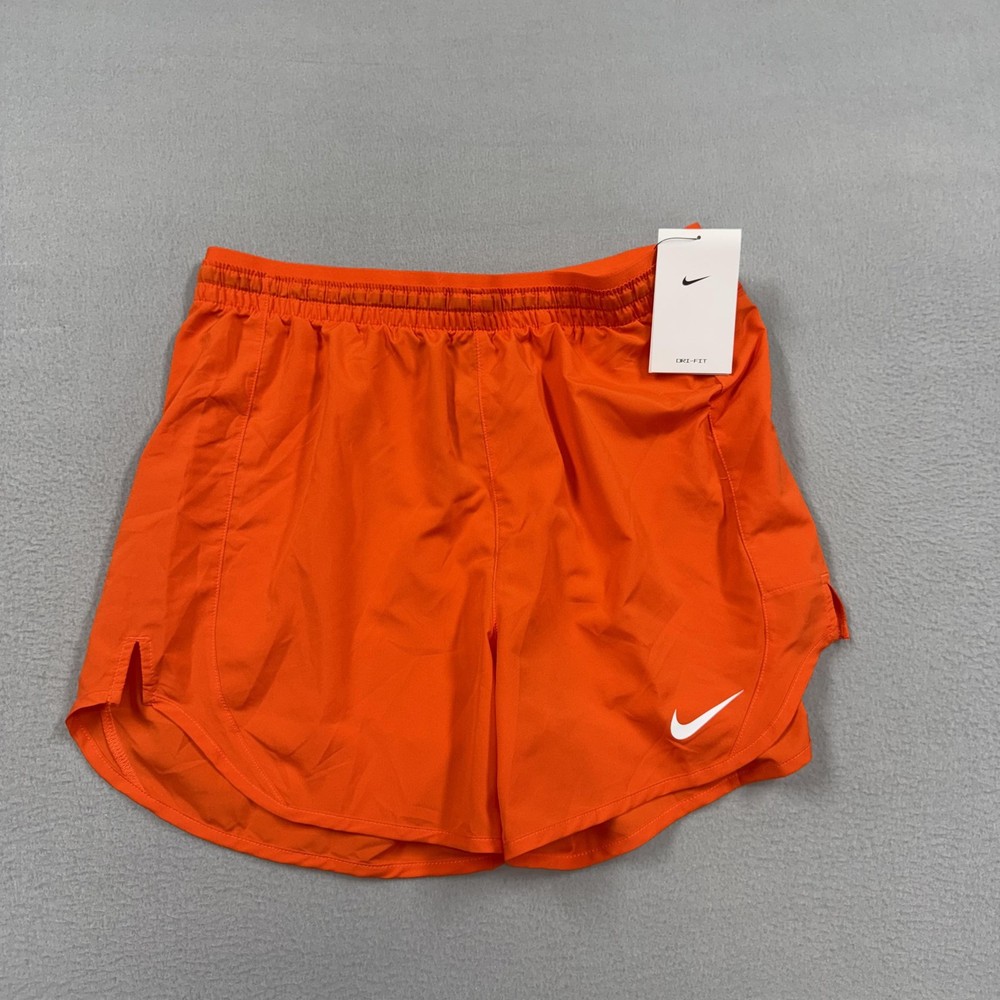 Nike Shorts Womens Medium Orange Dri-FIT Elastic Waist Running 3 Inseam Athletic