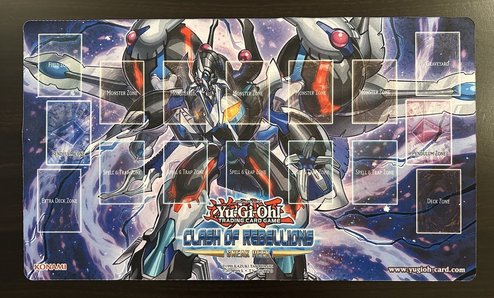Yugioh Clash of Rebellions Sneak Peek Playmat Konami Official Odd-Eyes Rebellion