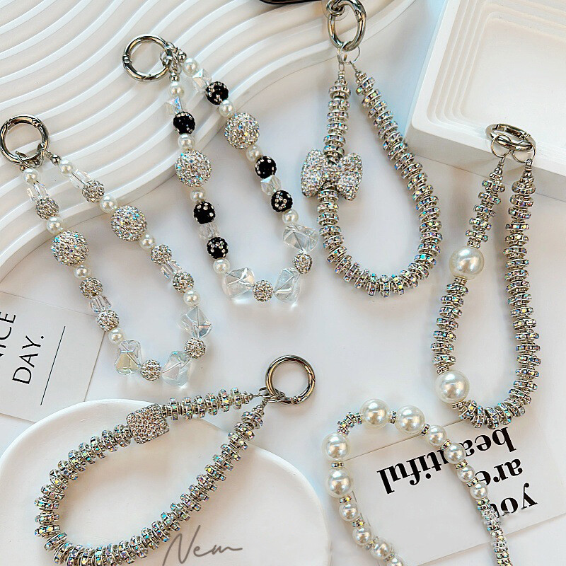 Mobile Phone Lanyard Wrist Carrying Chain Water Diamond Ball Anti Loss Lanyard
