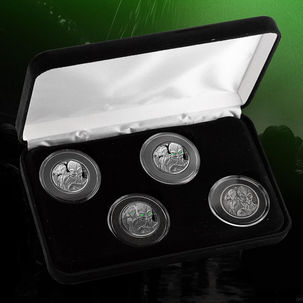 2023 Ghana Alien Invasion 4 x 1/2 oz Silver Coin Set