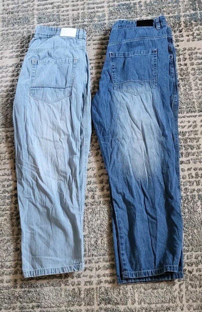 Vintage Y2K Southpole Baggy Hip-Hop Jeans Men 42x32 2-Pack Bundle