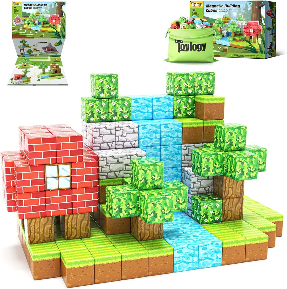 Magnetic Blocks-Build Mine Magnet World Edition, Toys for Boys &...