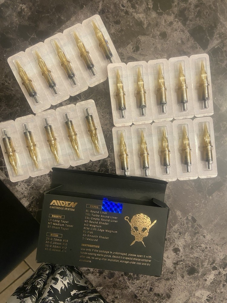 Professional Tattoo Needles Aiden Cartridge System 1205RS 05RSLT #12 035 20 Units Bulk Pack