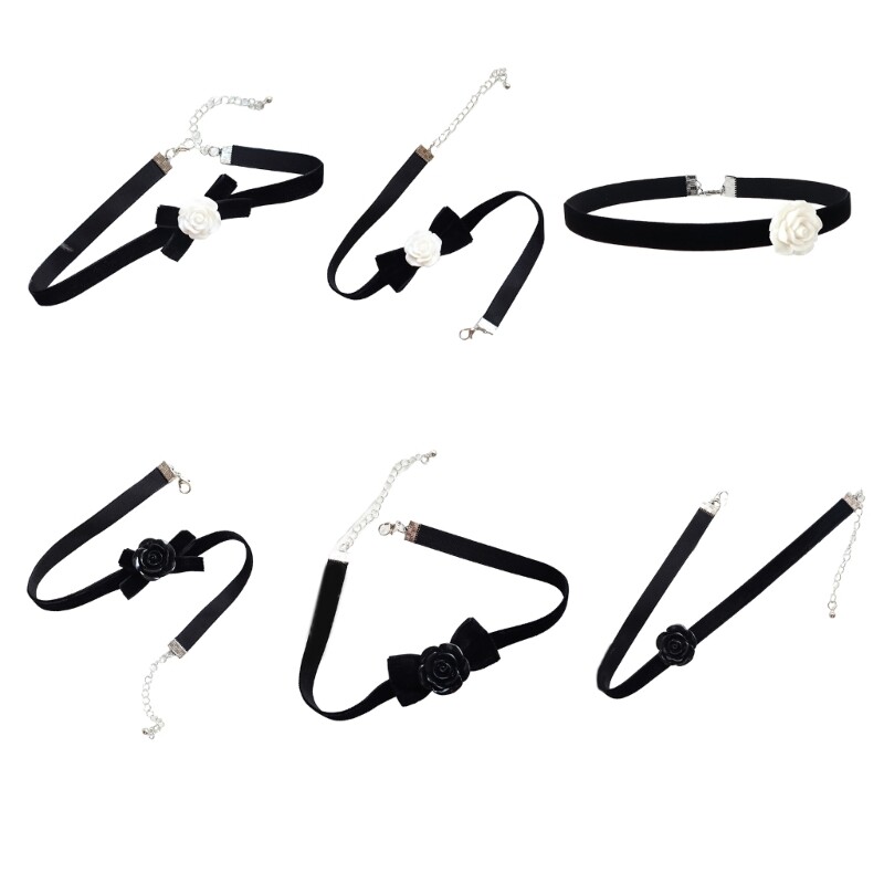 Camellia Flower Neckband Temperament Sweet Cool Neck Chain Choker Necklace