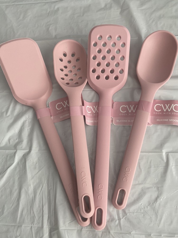 CWC Silicone Kitchen Utensils 4 Pieces Set Pink NEW