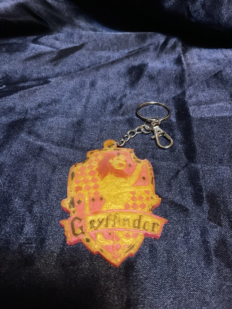 Handmade Resin Gryffindor Crest Keychain
