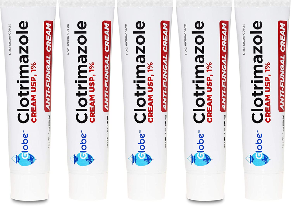 5 Pack Clotrimazole 1% Antifungal Cream for Itching and Burning Relief 1 Oz Each