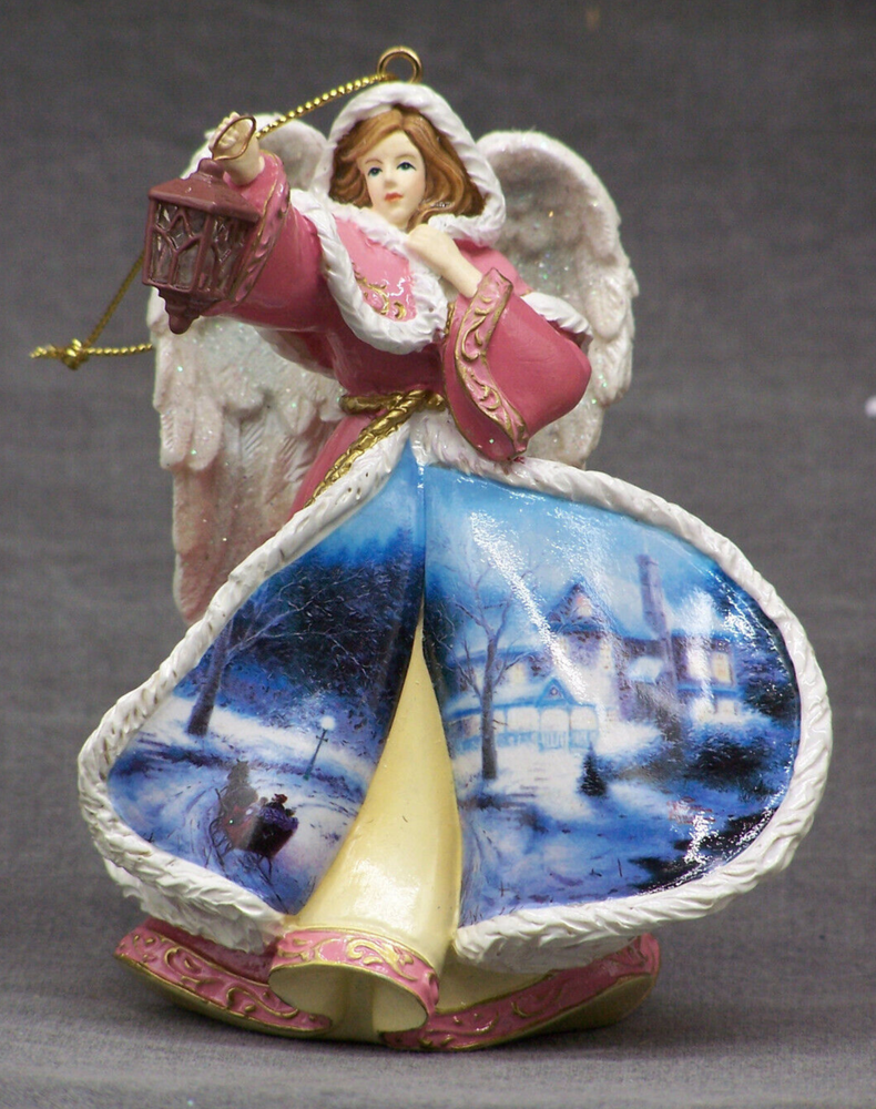 Thomas Kincade Winter Angels Moonlit Sleigh Ride Christmas Ornament