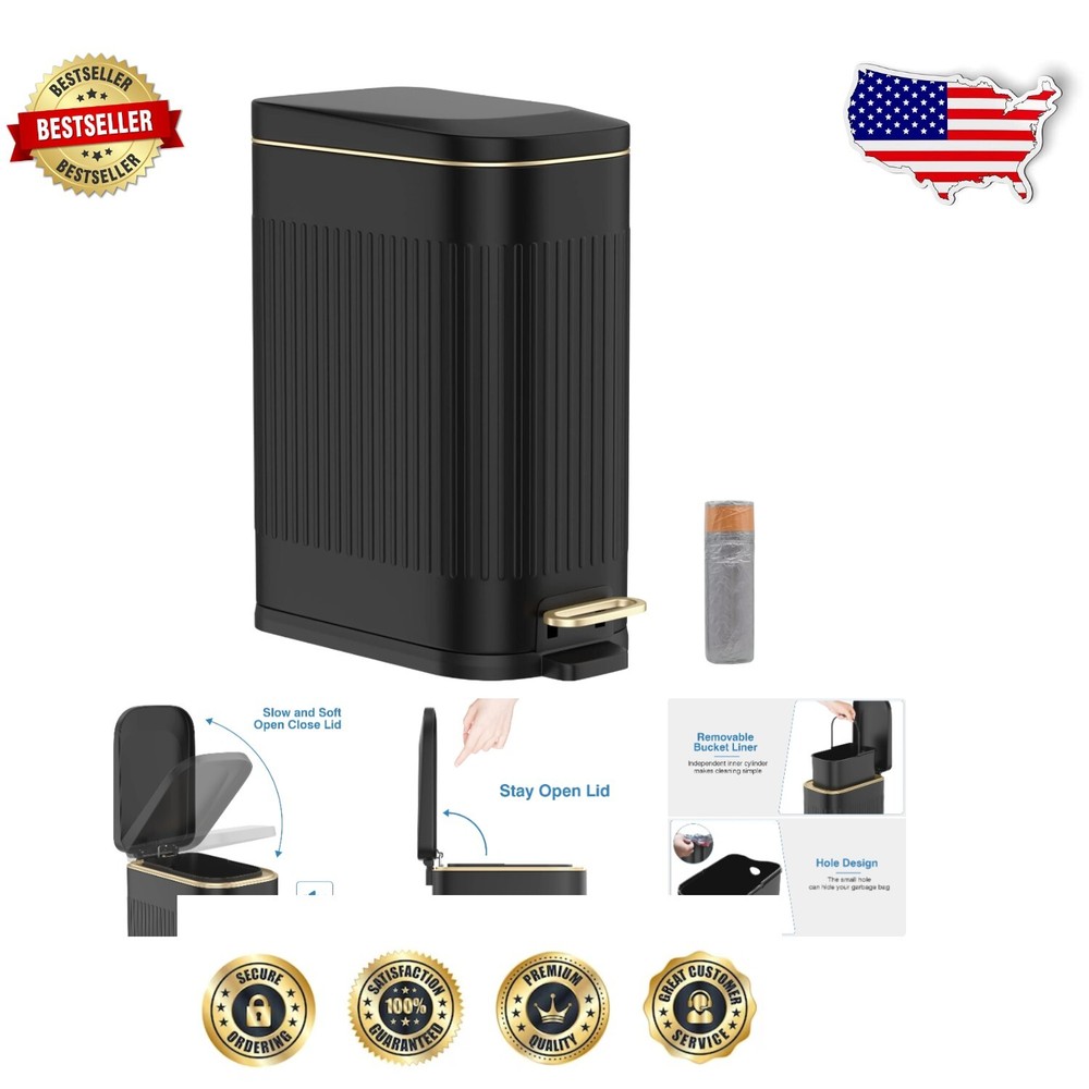 Versatile Stainless Steel Trash Can 15L with Silent Close Lid for Modern Spaces