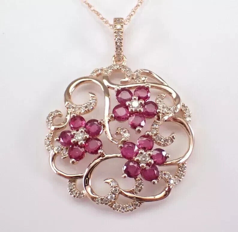 2Ct Round Cut Simulated Pink Ruby Women's Beauty Pendant In 14K Rose Gold Plated