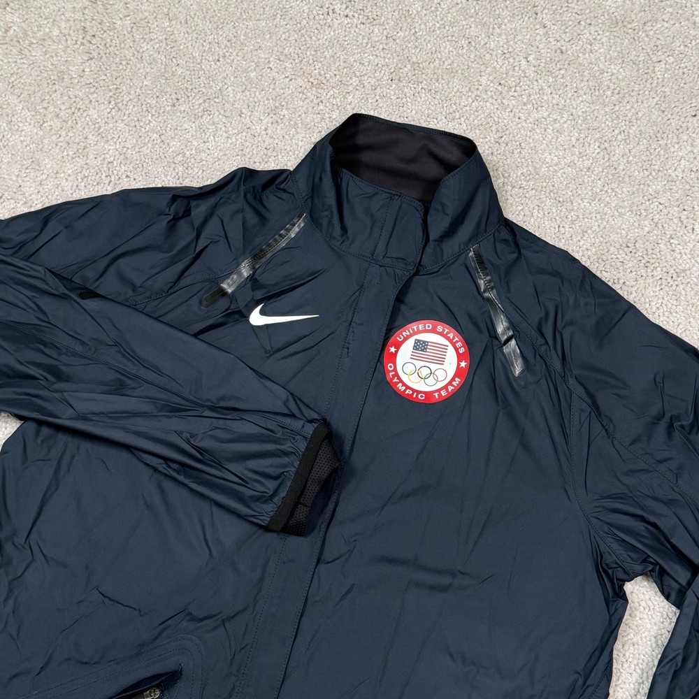 Nike Women USA Olympic Team Windbreaker Jacket Navy Blue 639444-475 Medium