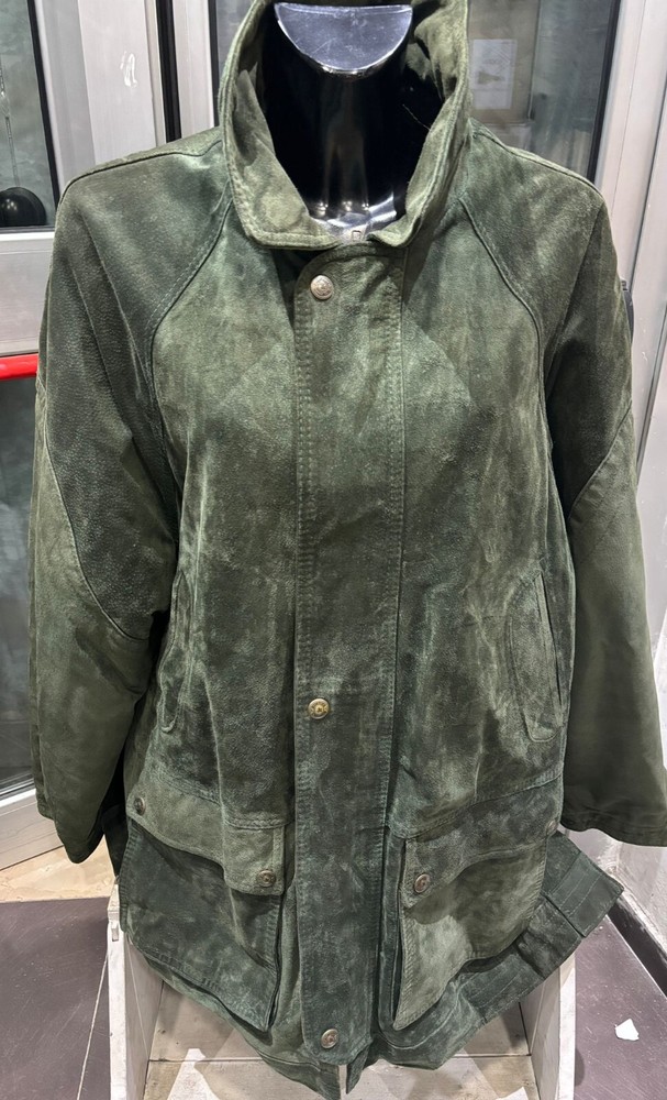 Vintage BLAK SHEEP Green Leather Jacket Women's Size 52 LLD479