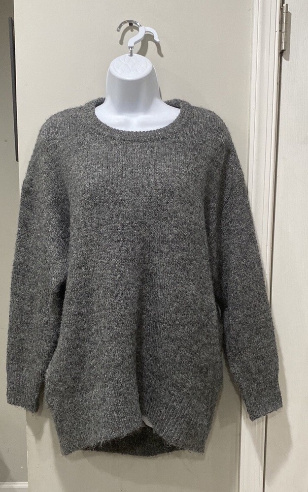 Old Navy Oversized Chunky Knit Pullover Gray Sweater Size XS