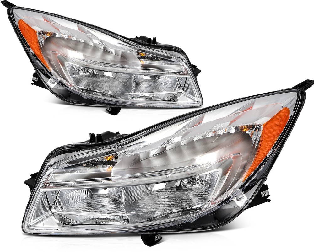 Pair Headlights Assembly Left+Right For 2011-2013 Buick Regal Chrome Housing