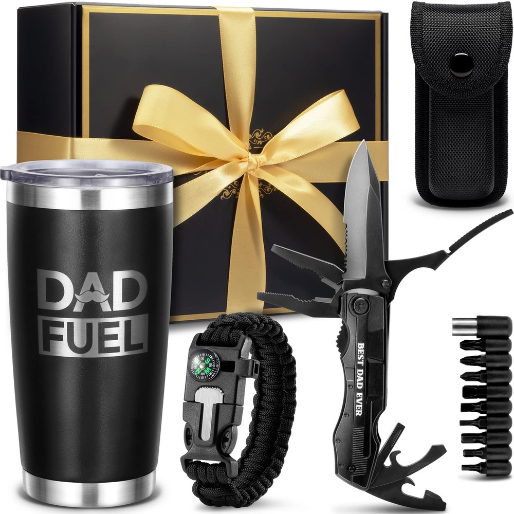 Fathers Day Gift Box -Tumbler,Knife,Bracelet for Dad from Daughter Son Wife -New-image