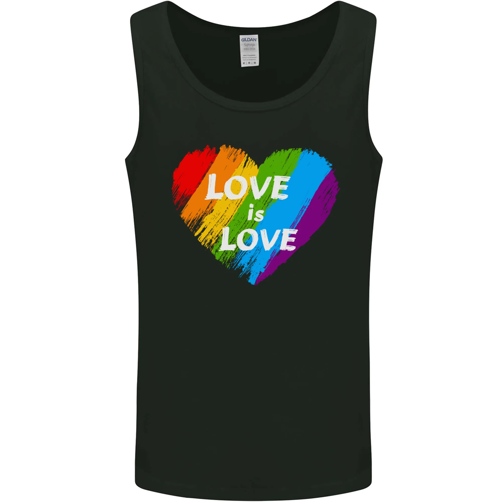LGBT Love Is Love Gay Pride Day Awareness Mens Vest Tank Top