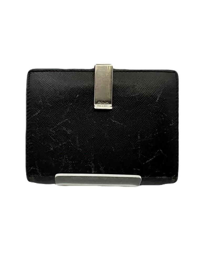 Prada Black Leather Wallet Pre-Owned Model T61-4
